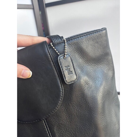 J-jill black leather shoulder back - Picture 4 of 6